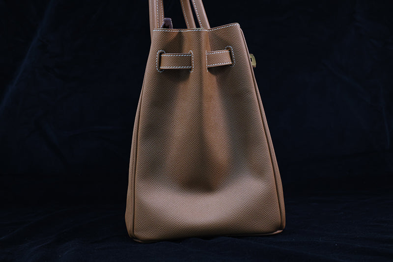 Hermès - Hermès Birkin 35 Epsom Leather Handbag-Noir Silver Hardware