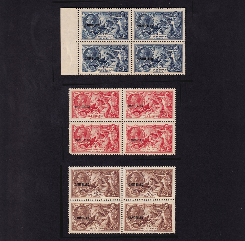 GREAT BRITAIN 1934 Unused 2s6d-10s "Seahorses" (Re-engraved), SG450/2var