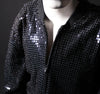 Michael Jackson owned and worn black sequined jacket zip