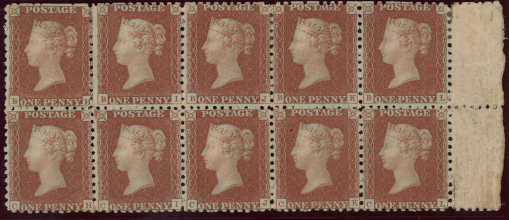 Great Britain 1860 1d red-brown Plate 10, SG16var