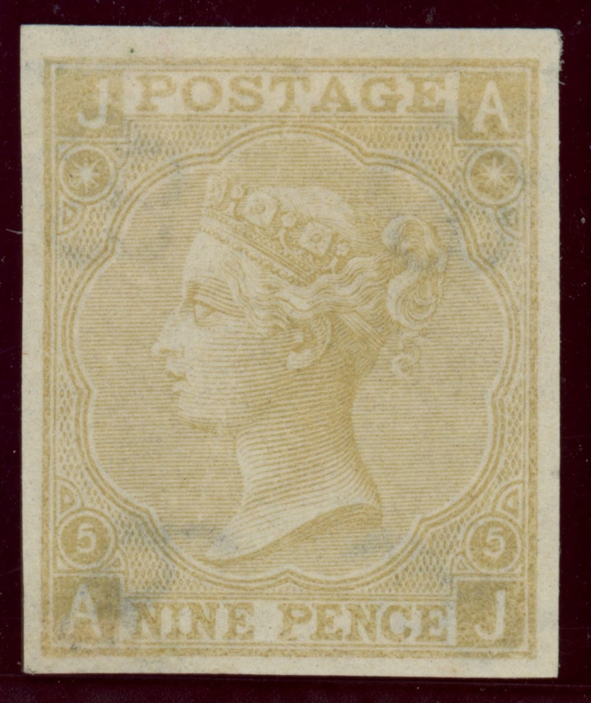 Great Britain 1865 9d Straw PIate 5 (Watermark Emblems), SG98var