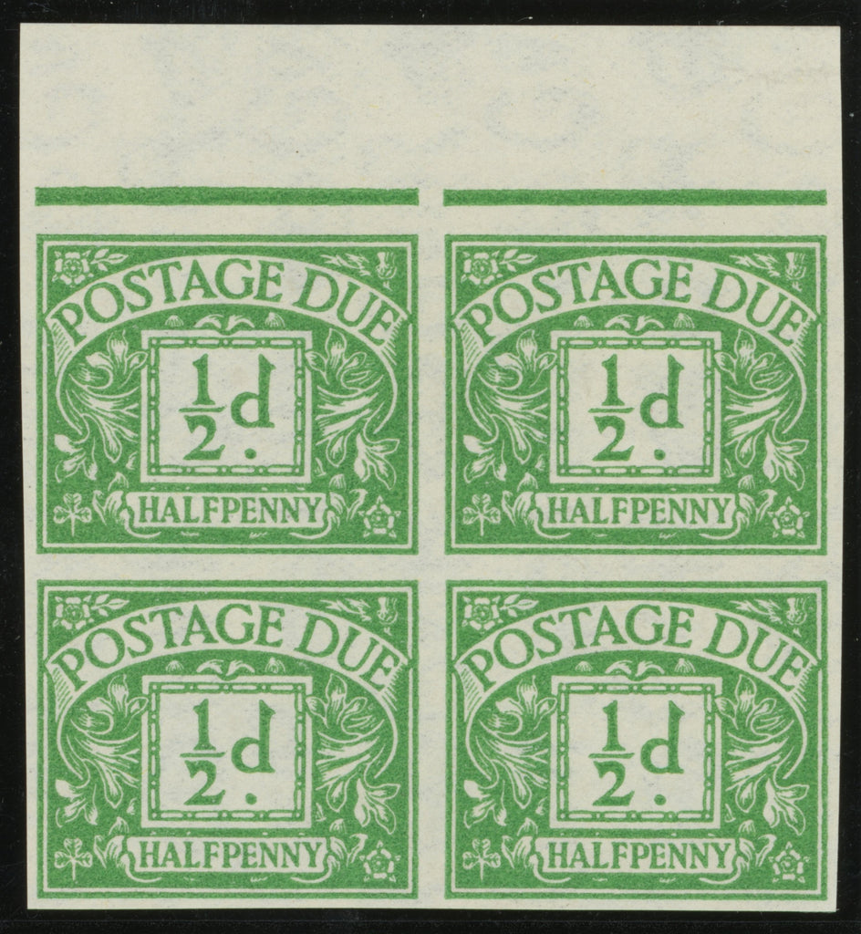 Great Britain 1938 ½d emerald postage due imprimaturs, SGD27var