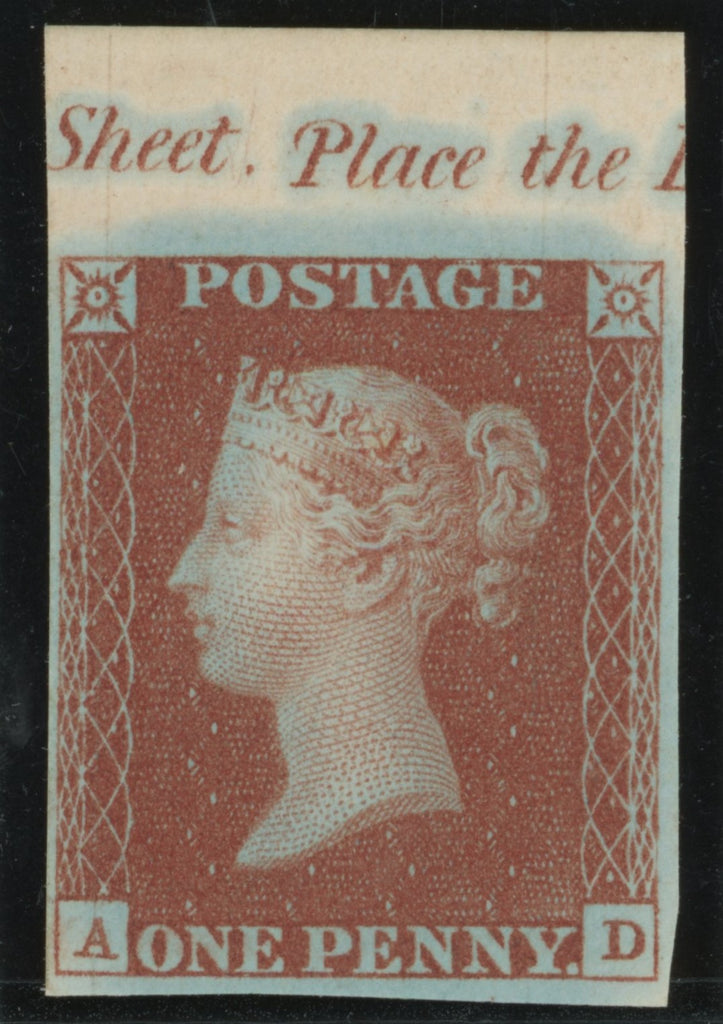 Great Britain 1841 1d red brown Plate 11 (Dickinson silk thread paper trial), SG16