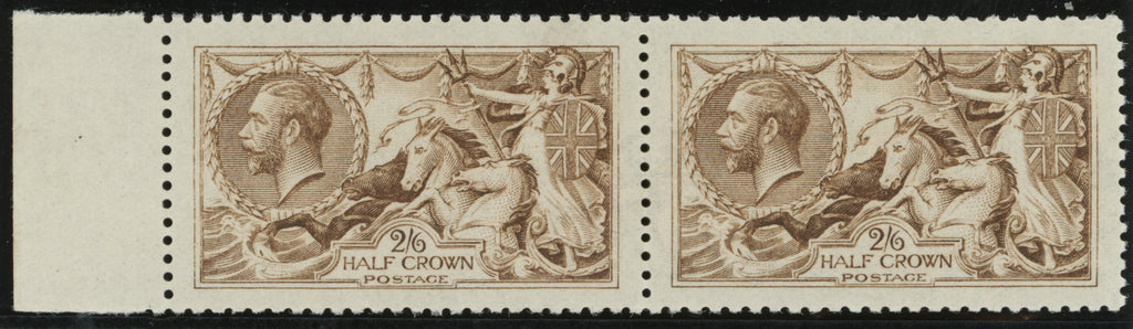 Great Britain 1915 2s6d yellow brown "Seahorses" (Watermark Reversed), SG406wj