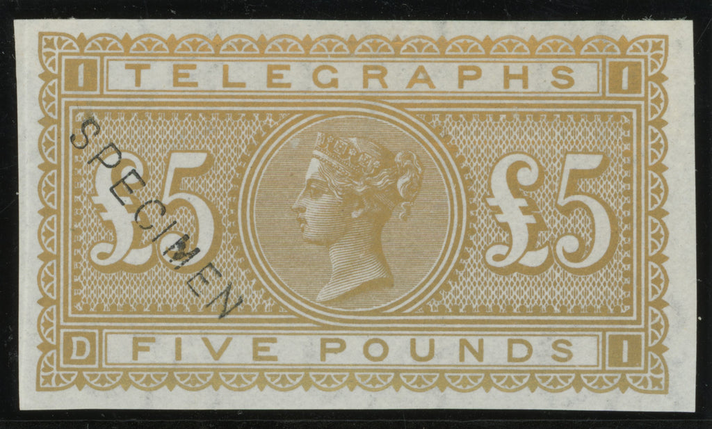 Great Britain 1877 £5 Telegraphs colour trial, SGT18var