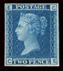 Great Britain 1867 2d blue Plate 9 (Paris Exhibition proof), SGDP49b