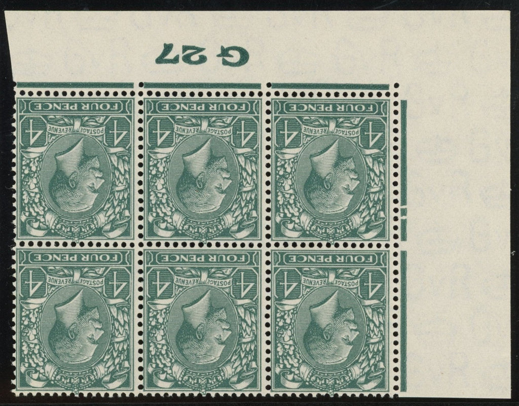 Great Britain 1927 4d grey green (Watermark Inverted), SG424wi