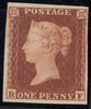 Great Britain 1852 1d red brown Plate 133 imprimatur, SG8