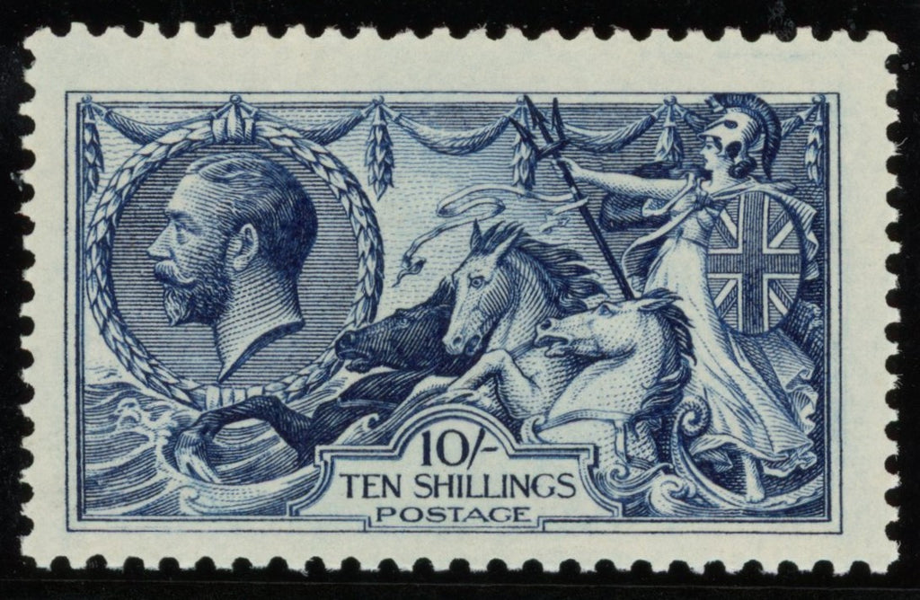 Great Britain 1913 10s indigo-blue "Seahorses", SG402