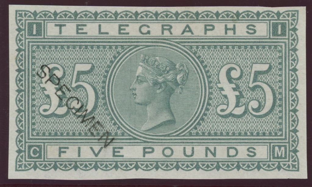 Great Britain 1877 £5 “Telegraphs" colour trial, SGL237var