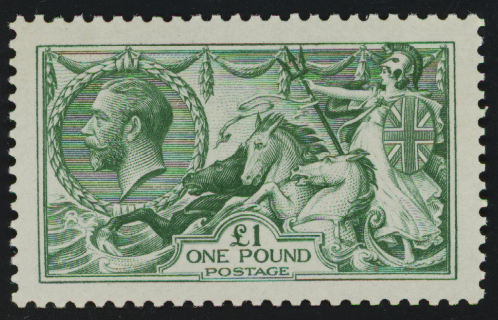 Great Britain 1913 £1 dull blue green "Seahorses", SG404