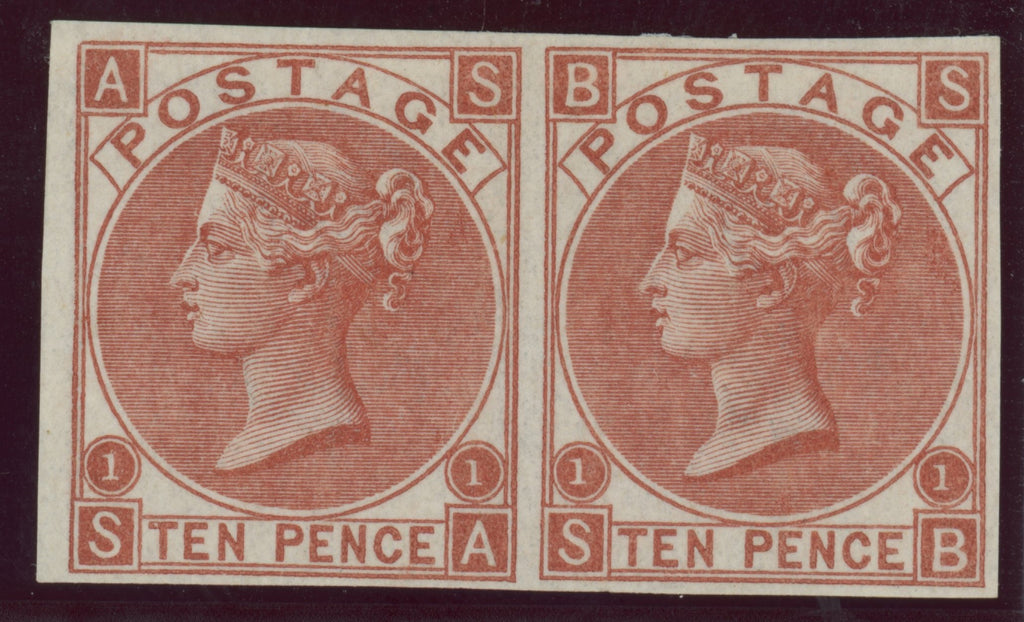 Great Britain 1867 10d red brown Plate 1, SG112a