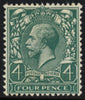 Great Britain 1924 4d grey green (printed on the gummed side) variety, SG424a