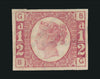 Great Britain 1870 ½d rose red Plate 12 imprimatur, SG48