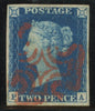 Great Britain 1840 2d deep full blue Plate 2 variety, SG4