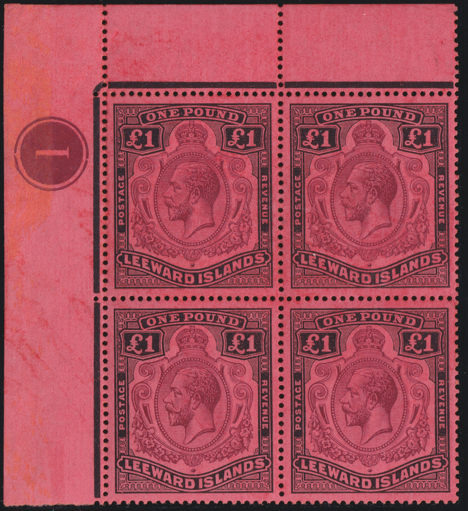 Leeward Islands 1921-32 £1 purple and black/red, SG80