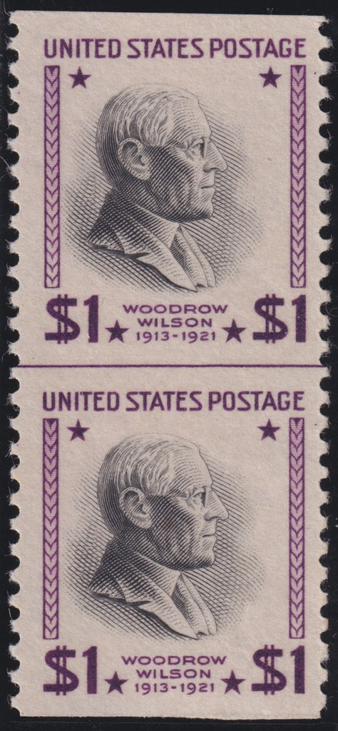 USA 1938 General Issues $1 Black & Purple "Woodrow Wilson", SG828a