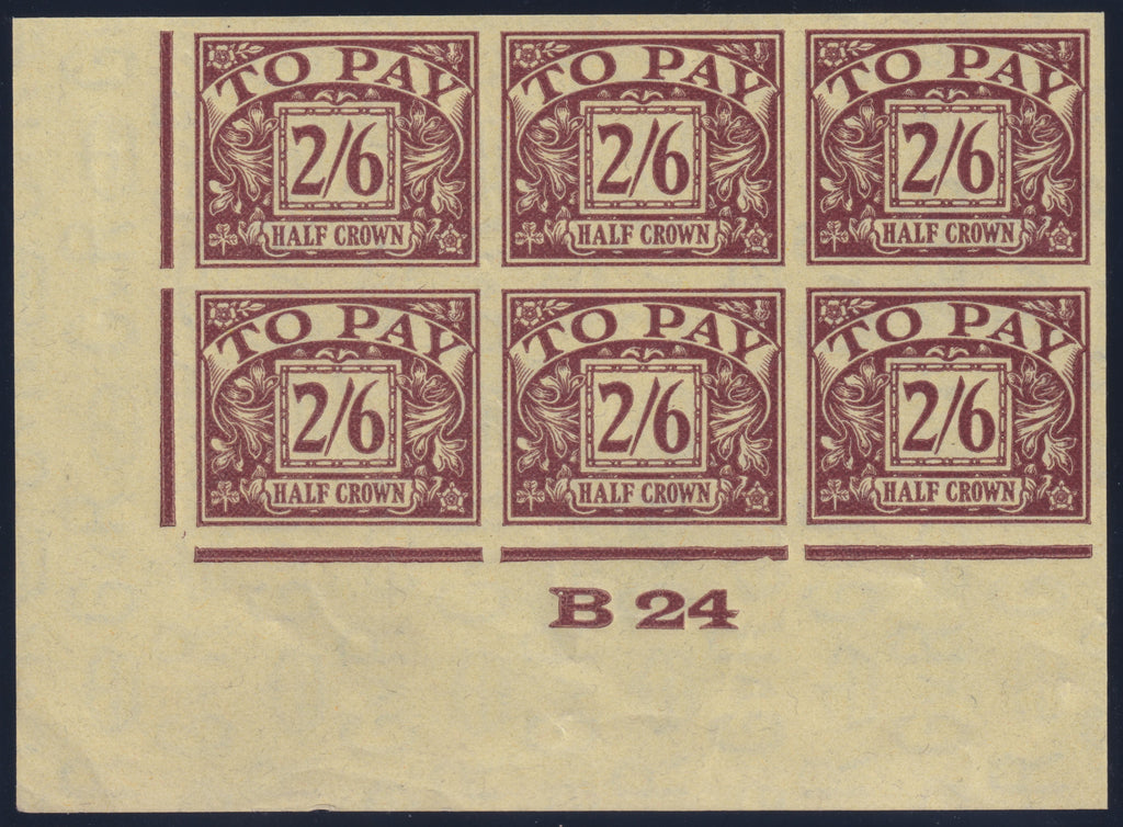 Great Britain 1924 2s6d Purple/Yellow "Postage due" imprimaturs, SGD18var