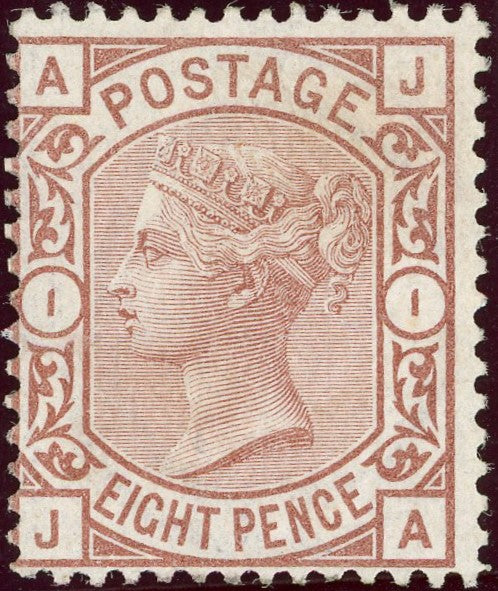 Great Britain 1876 8d purple-brown, Plate 1, SG156a