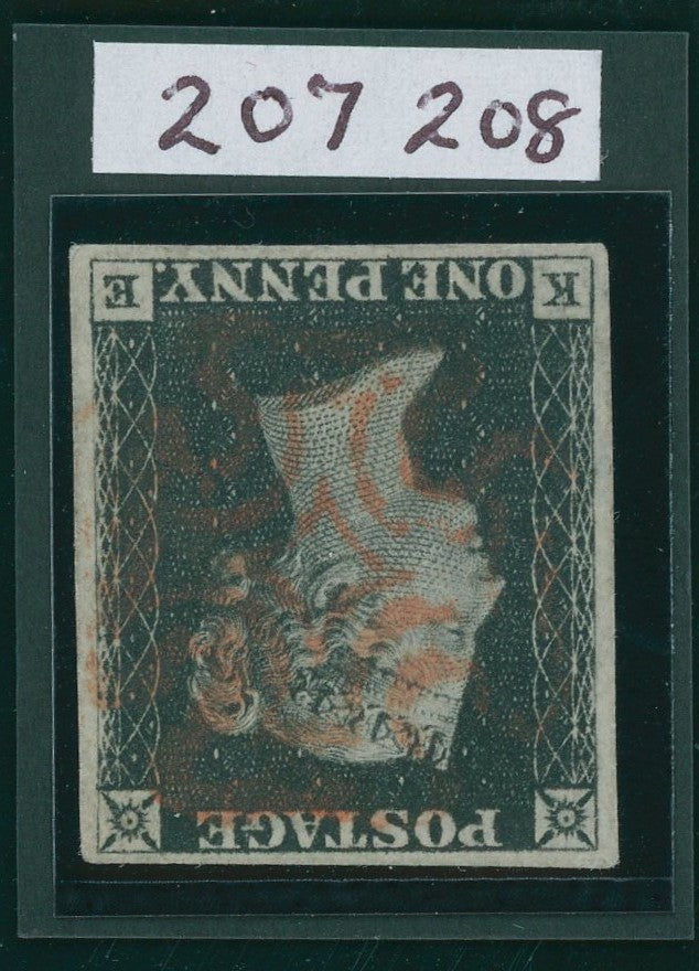 Great Britain 1840 1d black Plate 1b (watermark inverted), SG2wi