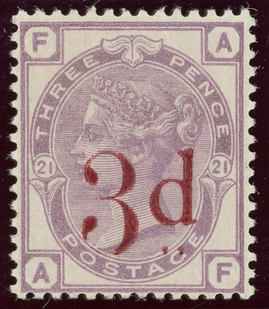 Great Britain 1883 3d on 3d Lilac Plate 21, SG159