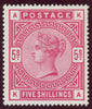 Great Britain 1884 5s rose, SG180