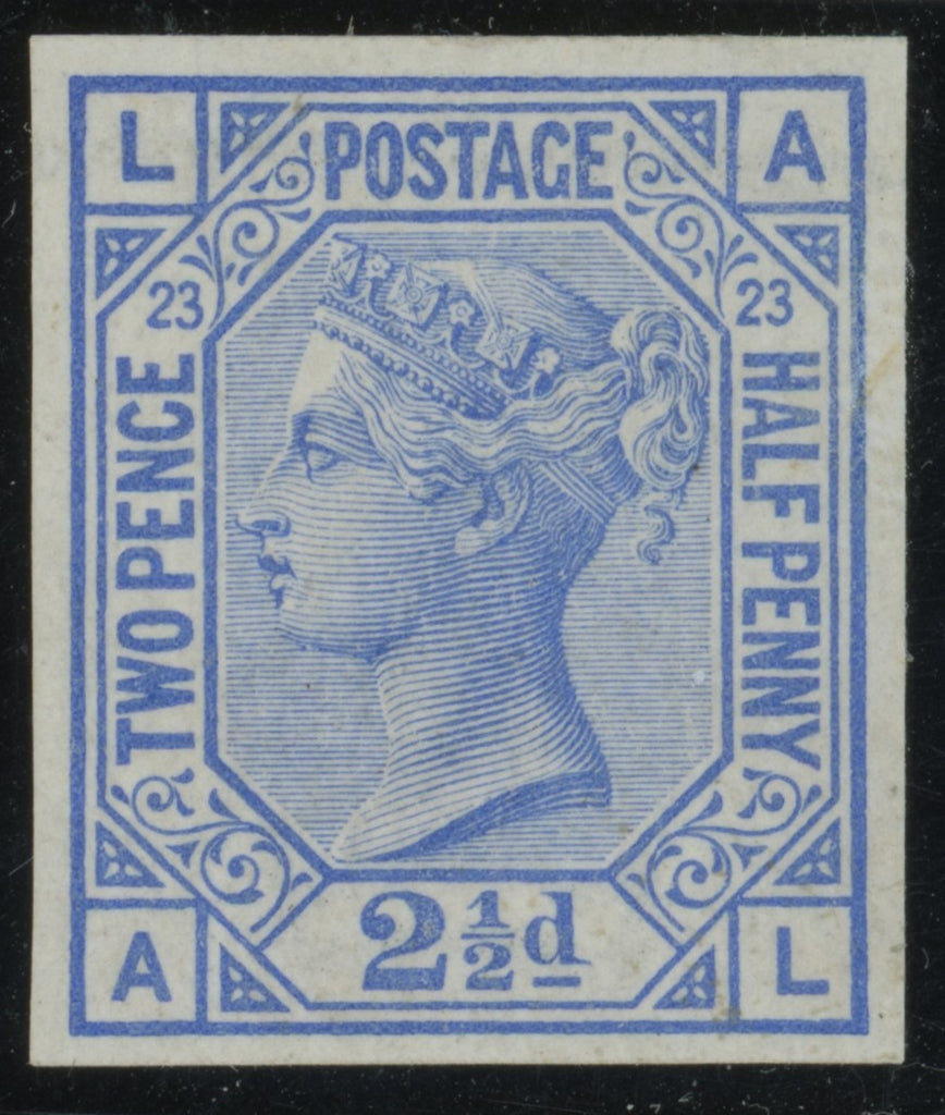 Great Britain 1881 2½d blue Plate 23 imprimatur, SG157var