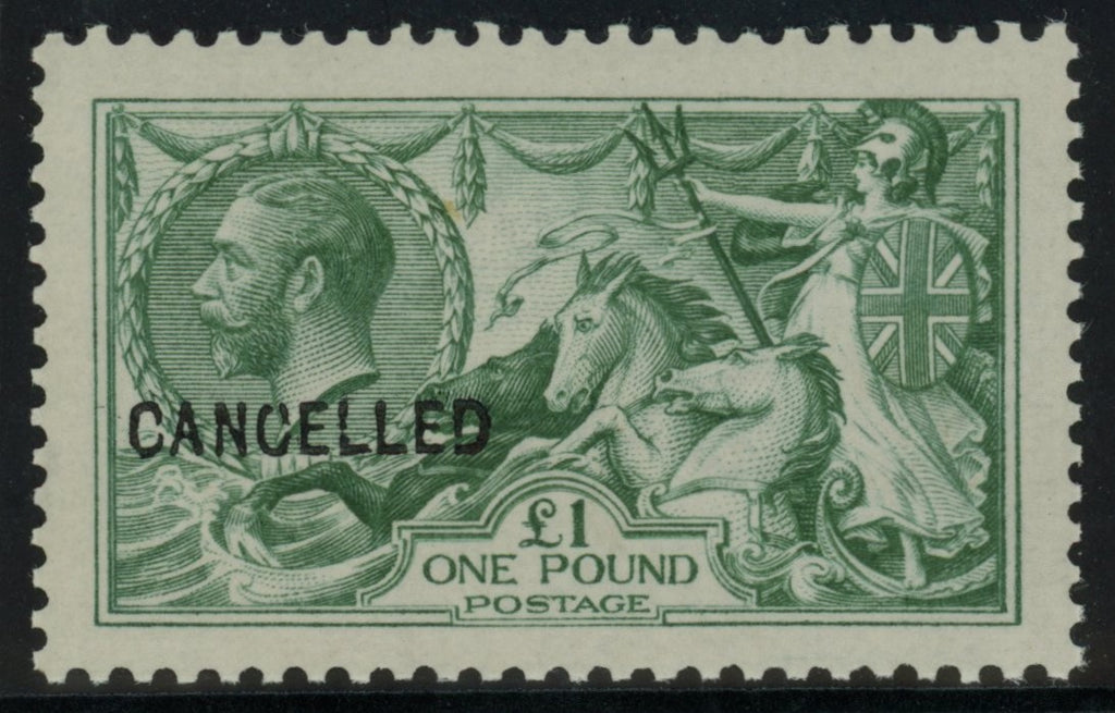 Great Britain 1913 £1 dull blue-green "Seahorses", SG404var