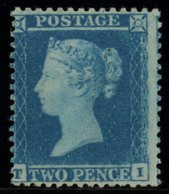 Great Britain 1855 2d blue Plate 4, SG23