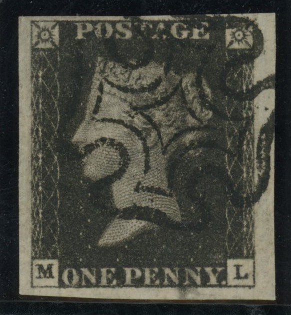 Great Britain 1840 1d black Plate 8, SG2