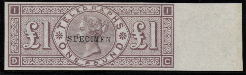 Great Britain 1877 £1 brown-lilac Telegraphs Specimen, SGT17var