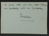 Charles III handwritten and signed note