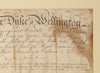 Duke of Wellington signed military document