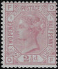 Great Britain 1875 2½d Rosy mauve (white paper) Plate 1, SG139