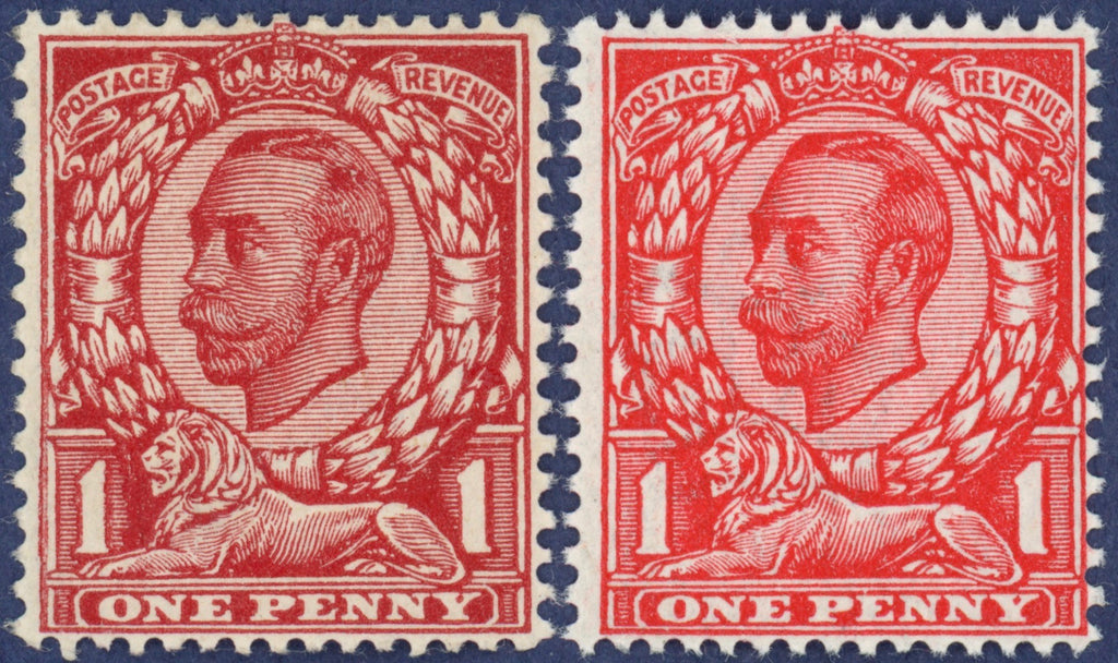 Great Britain 1911 1d scarlet (Die 2) colour trial, SG342var