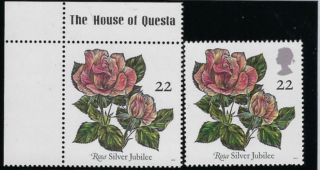 Great Britain 1991 22p Ninth World Congress of Roses error, SG1568a