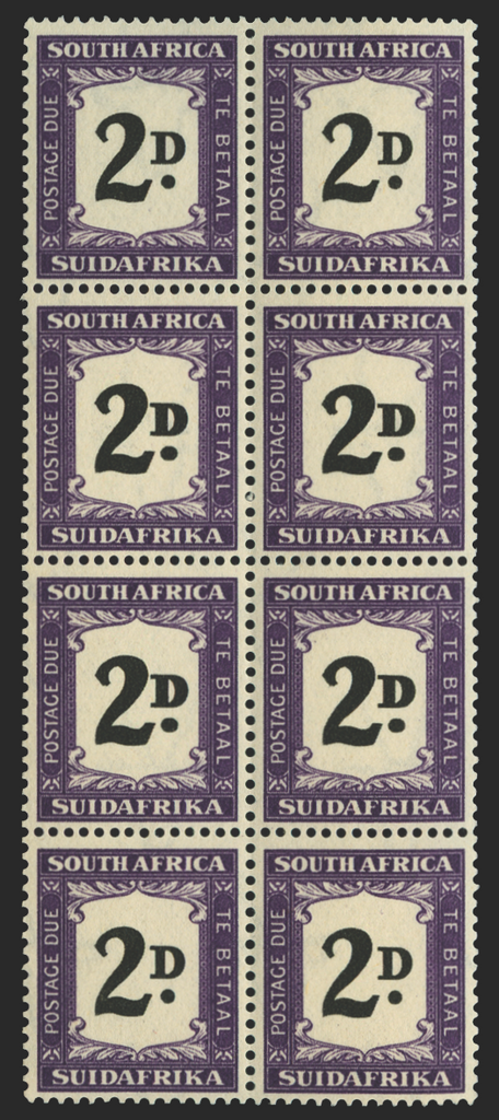 SOUTH AFRICA 1948-49 2d black and violet Postage Due variety, SGD36a