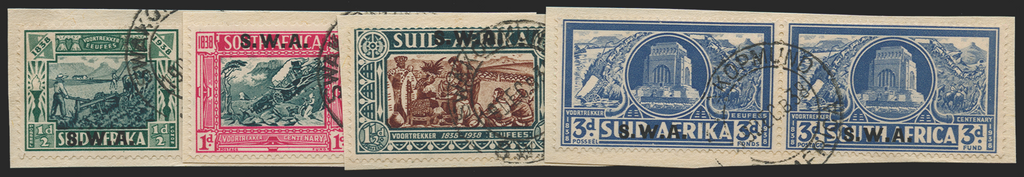 SOUTH WEST AFRICA 1938 Voortrekker set of 4 to 3d + 3d, SG105/8