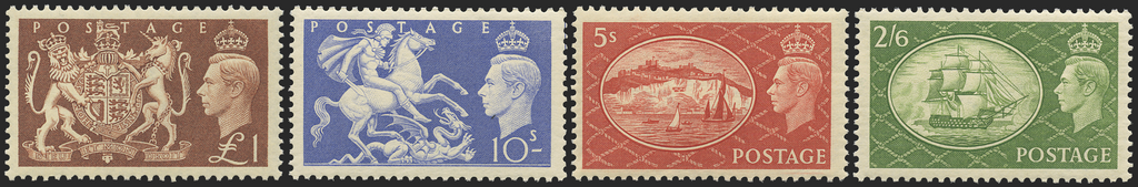 Great Britain 1951 2s6d-£1 "Festival" High values, SG509/12