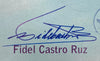 Fidel Castro signed certificate poster